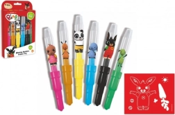 BING puhumispliiatsid šabloonidega, 6 värvi