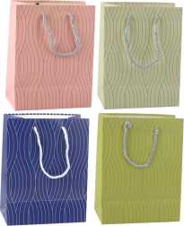 Lainelise mustriga paberkinkekott 23 x 18 x 10,5 cm