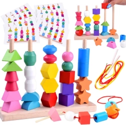 Puidust hariv mosaiik ja nöörimiskomplekt, 25 osa