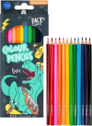 Dinosauruse motiiviga värvipliiatsite komplekt 12 värvi 18 cm