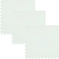 HUMBI Foam Floor Mat 180 × 60, large waterproof puzzle, safe for children, white (3 pcs)