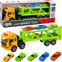 Green transport tow set with cars with lights and sounds