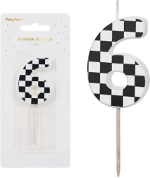 Sünnipäevaküünal tordile number 6, värvimix – 1 tk
