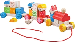 Bigjigs Baby puidust järelveetav rong pealeasetatavate klotsidega