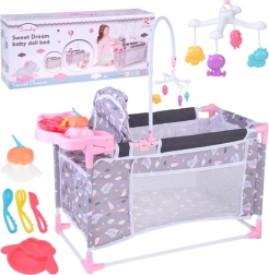 Nukunukkude komplekt 2in1: Sweet Dream võrevoodi ja söötmistool