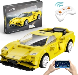 CaDA EVO Race Car ehituskomplekt – kollane RC võidusõiduauto 289 osaga, Dual Mode