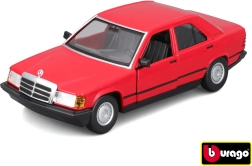 Bburago 1:24 Plus metallist automudel 1987 Mercedes-Benz 190E punane