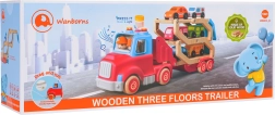 Wooden Tow Truck with Cars and Light and Sound Effects