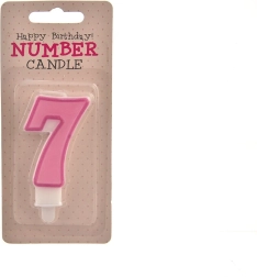 Tordiküünal number 7 roosa 7 cm