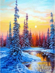 Teemantmaal – Jõgi talvel 30×40 cm