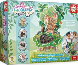 EDUCA 3D DREAM GARDENS: puumaja 2in1 – loovkomplekt miniaiakesega