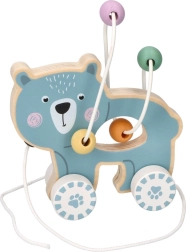 Tõmmatav puidust mänguasi helmestelabürindiga - Karuke