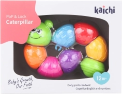 Connecting plastic caterpillar with rattle for children 12m+