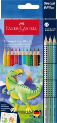 Värvipliiatsid Faber-Castell Colour Grip Dinosaurus 10+3