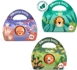Natural rubber bouncy ball with wild animal motif DJECO
