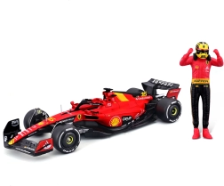 Metallist mudel Bburago Ferrari SF23 1:24 koos sõitja figuuriga