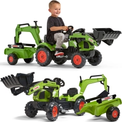 Pedaaltraktor koos haagise ja laaduriga CLAAS ARION alates 2. eluaastast
