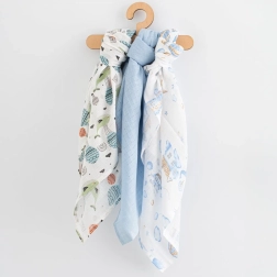 Poistele trükitud puuvillased mähkmed 70 × 80 cm, 3 tk