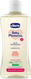 Chicco massaažiõli piimakooriku jaoks puuvilla ja E-vitamiiniga, Baby Moments Sensitive 200 ml