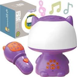 Woopie multifunktsionaalne RGB-lamp Bluetooth-kõlari ja karaokega, lilla