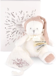 Kingikomplekt: roosa doudou-karu lutihoidjaga ja tekikesega, 20 cm