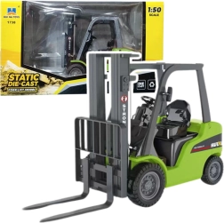 Huina metallist rohelise värviga tõstuk liikuvate kahvlitega 1:50