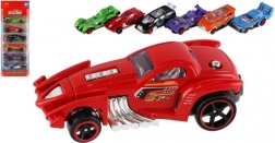 6-osaline võidusõiduautode komplekt, metall ja plast, 8 cm, vabakäiguga