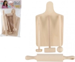 Laste puidust köögitarvikute komplekt 20 cm