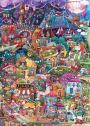 Puzzle HEYE Happy Town: Tere õhtust! 1000 tükki