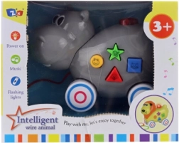 Pull-Along Battery-Powered Hippo for Kids