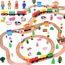 Puidust rongirada veduri ja figuuridega