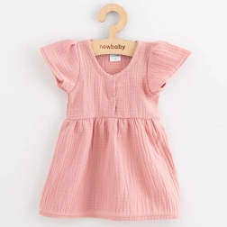 Tüdrukute musliinkleit New Baby, roosa 80 (9–12 kuud)