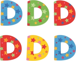 Bigjigs Toys puidust täht D tähtedega
