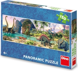 Panoramic Puzzle Dino Dinosaurs by the Lake 150 Pieces