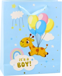 Kinkekott It's a Boy žiraf sinine