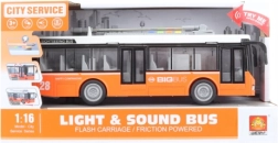 Oranž mängiv ja vilkuv trollibuss patareidel