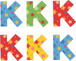 Bigjigs Toys puidust täht K tähtedega