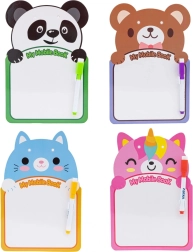 ASTRA wipe-clean board with cheerful animals and marker