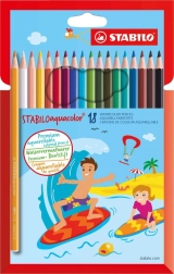Akvarellvärvipliiatsite komplekt STABILO Aquacolor 18 tk