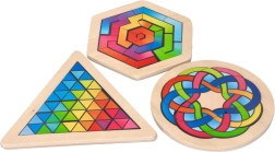 Puidust mosaiikpuzzle ring 16 tükki goki