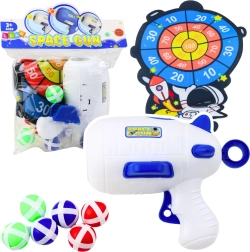 Osavusmäng Kosmiline laskmine püstoli ja takjakinnitusega pallidega