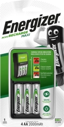 ENERGIZER Maxi Charger with AA 2000 mAh Rechargeable Batteries (4 pcs)