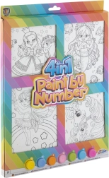 Numbrite järgi maalimine 4-ühes tüdrukutele – loovkomplekt