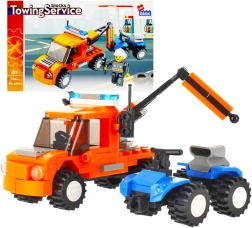 Pukseerimisteenistuse ehituskomplekt auto ja figuuriga