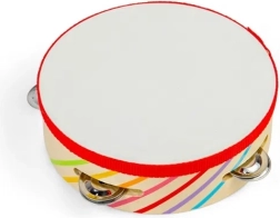 Puidust tamburiin BIGJIGS TOYS vikerkaaretriipudega