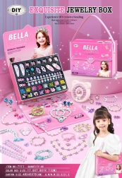Creative jewelry-making set for kids with accessories in a purse
