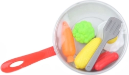 Plastikust praepann toiduga ja tarvikutega lastele