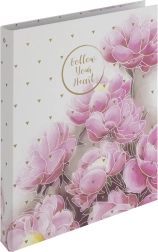 A4 Binder with Lamination, 4 Rings, Romantic Magnolia