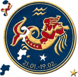 Round Zodiac Puzzle: Aquarius 33 Pieces