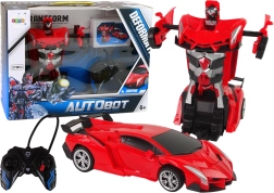 Transforming remote-controlled car-robot, red